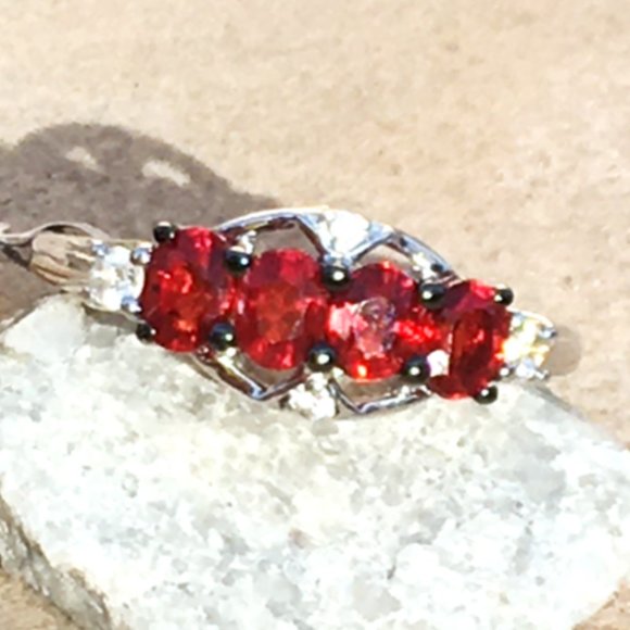 Genuine Ruby Ring 9K White Gold Size 6 Natural Gemstones - Only 1 Available! - Picture 13 of 16